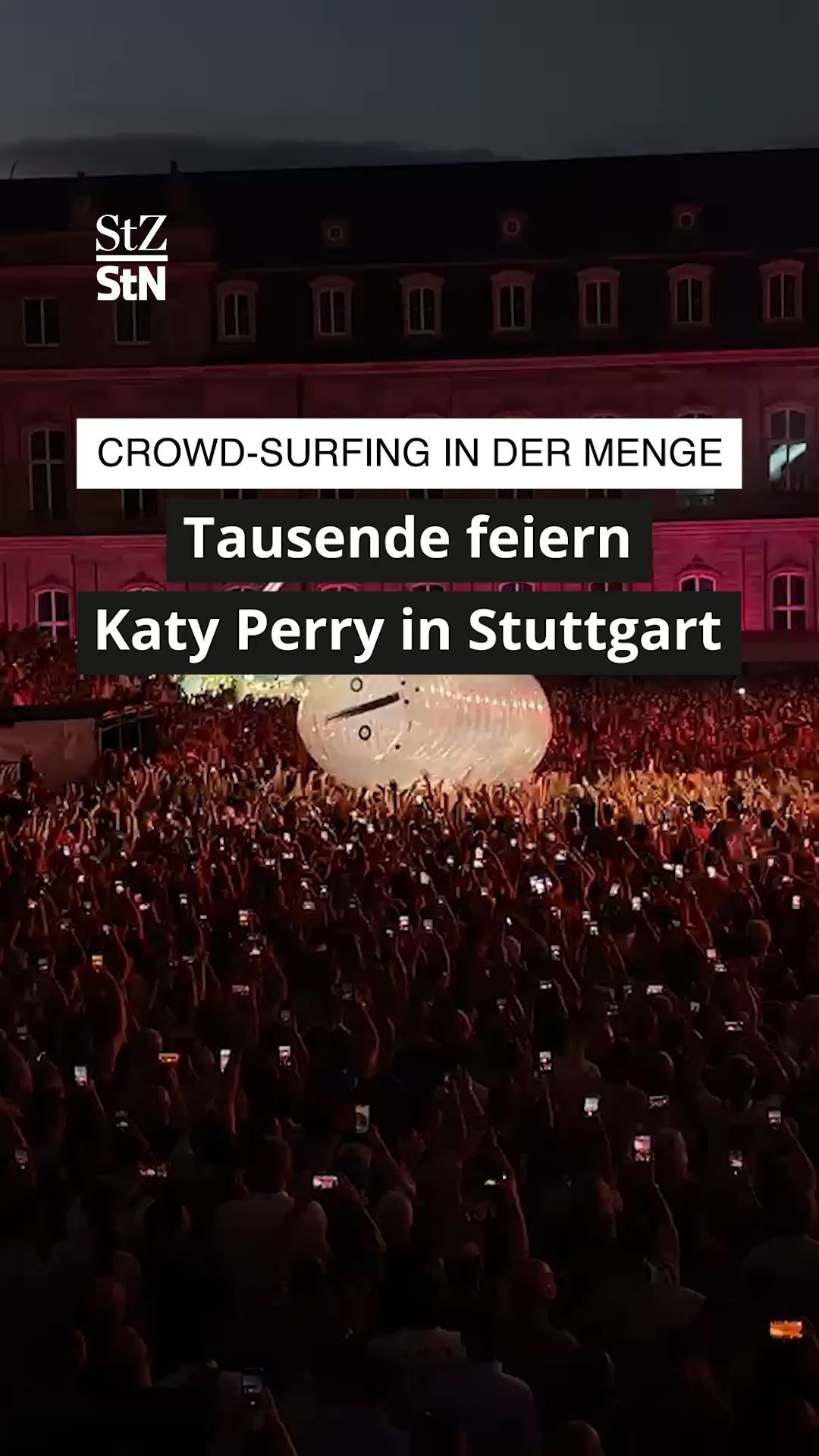 Video: Crowd-Surfing in der Menge: Tausende feiern Katy Perry in Stuttgart