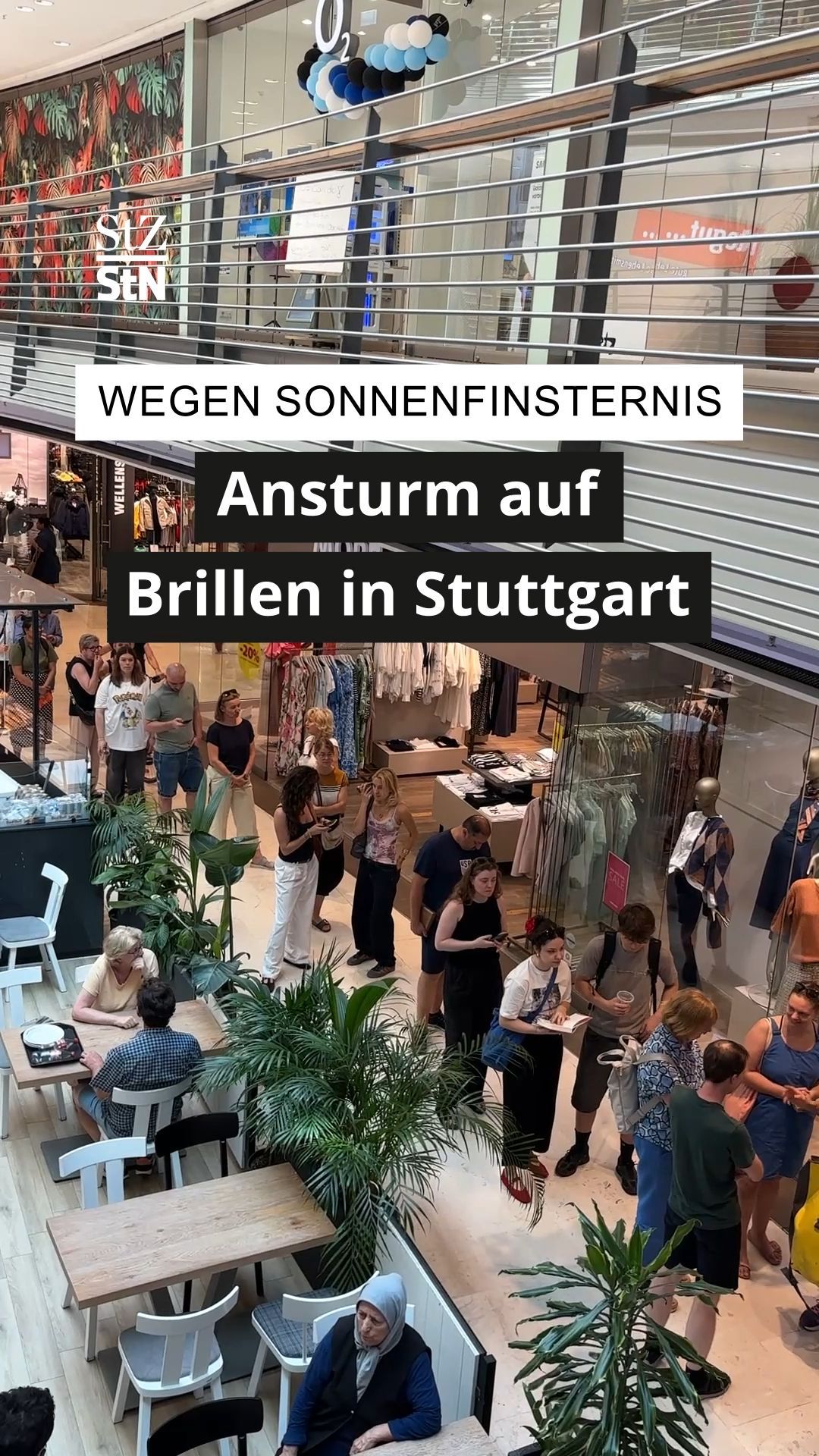 Video: Lange Schlangen in Stuttgart: Kampf um die letzte Sonnenfinsternis-Brillen sorgt für Andrang bei Optikern