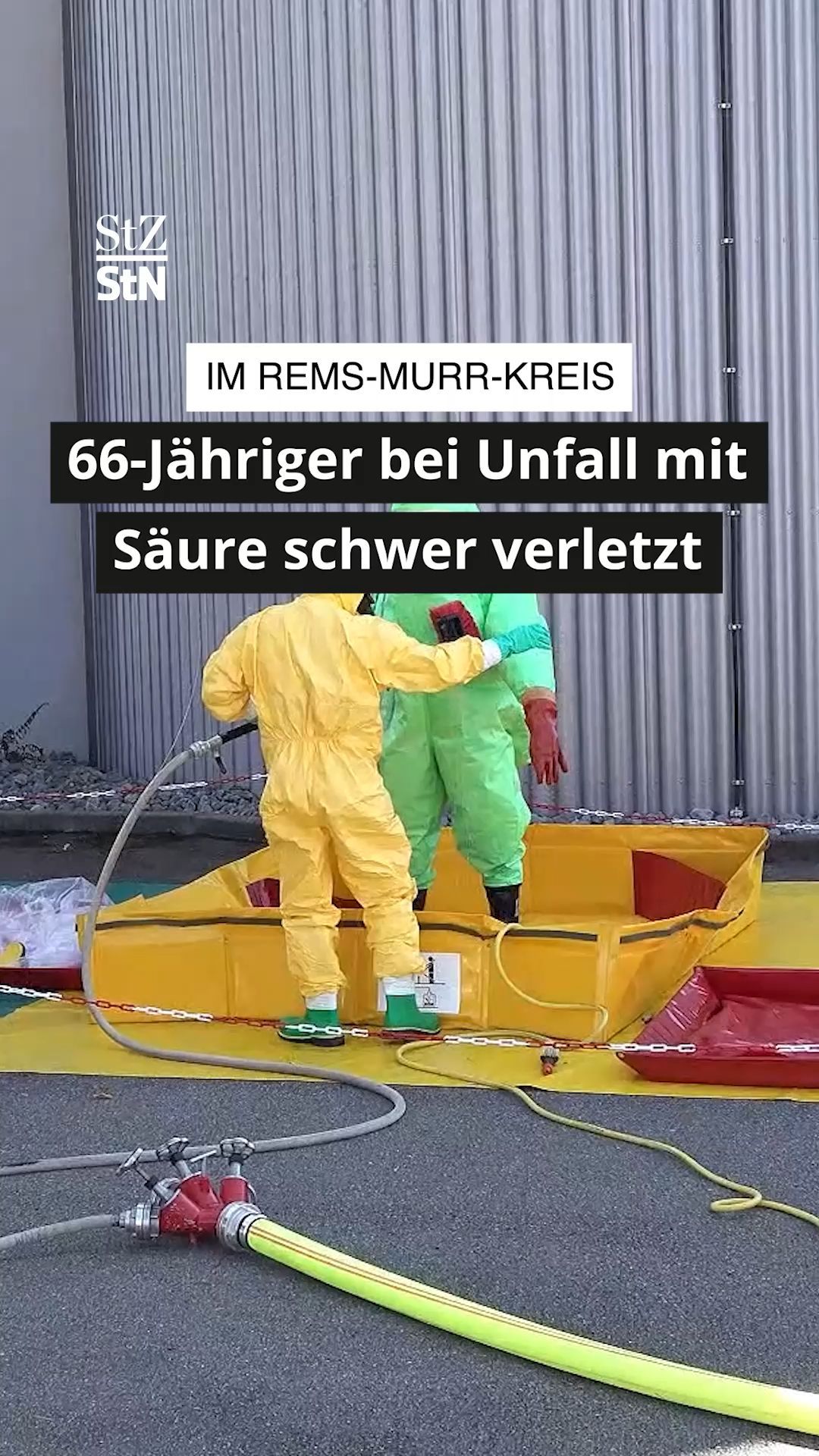 Video: Im Rems-Murr-Kreis: 66-Jähriger bei Unfall mit Säure schwer verletzt