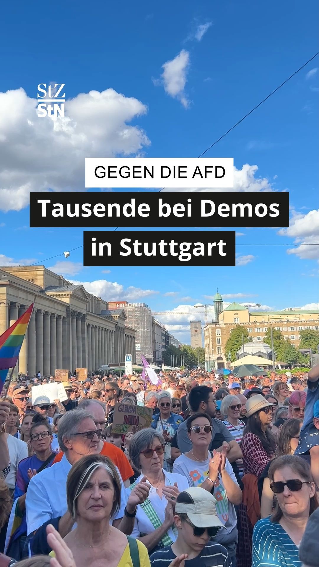 Video: Tausende bei Demos gegen AfD in Stuttgart