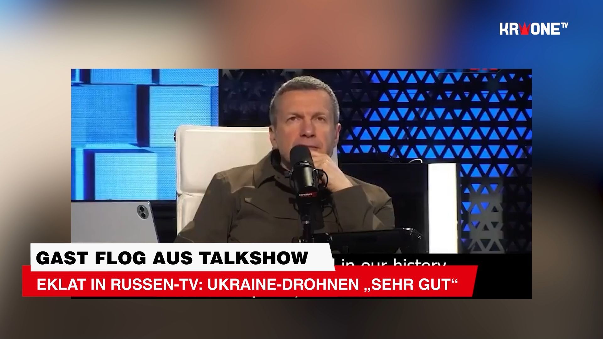 Video: Gast flog aus Talkshow bei Eklat in Russen-TV: Ukraine-Drohnen seien „sehr gut“