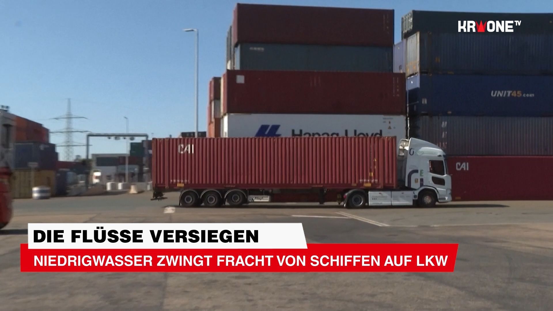 Video: Niedrigwasser zwingt Fracht von Schiffen auf Lkw