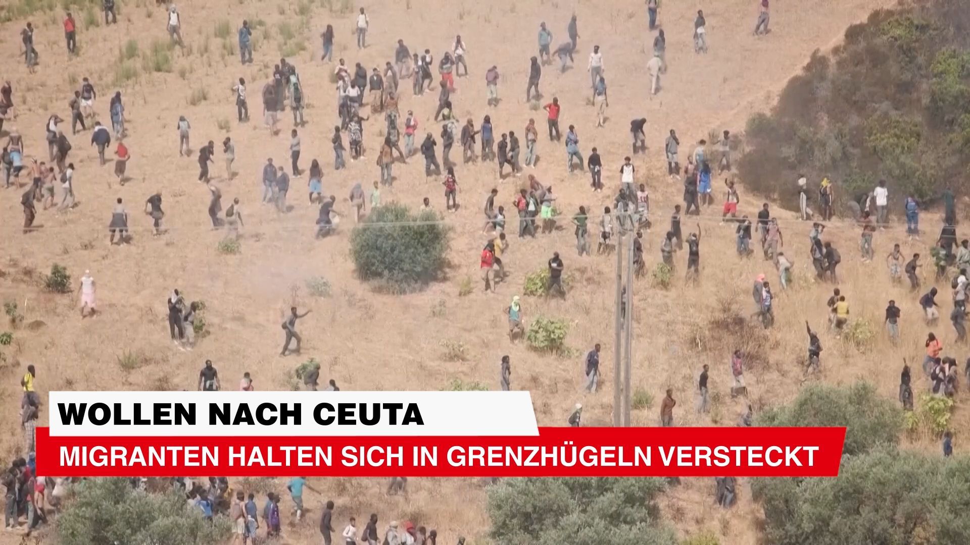 Video: Ceuta: Migranten halten sich in Grenzhügeln versteckt