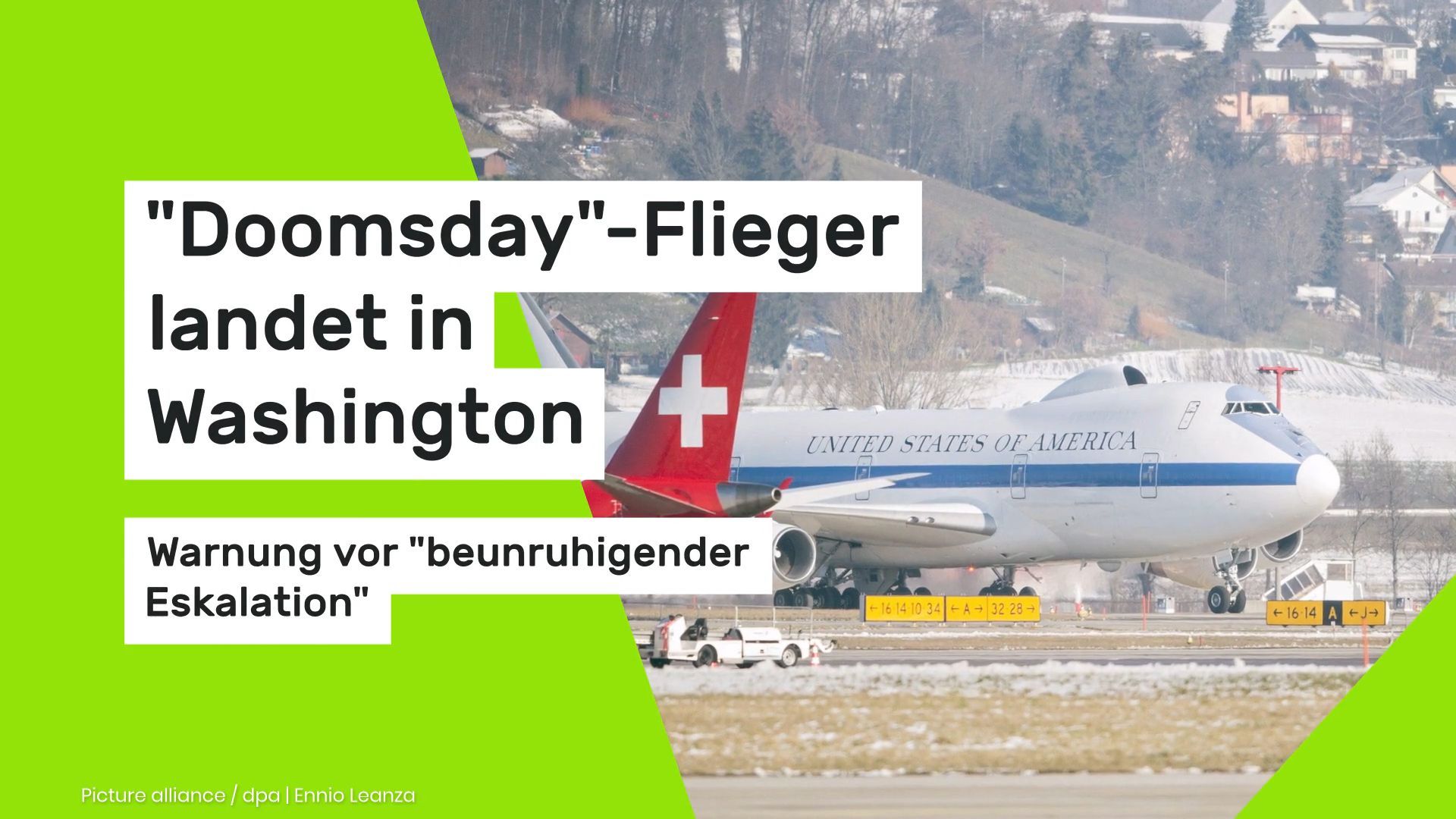 Video: "Doomsday"-Flieger landet in Washington - Warnung vor "beunruhigender Eskalation"