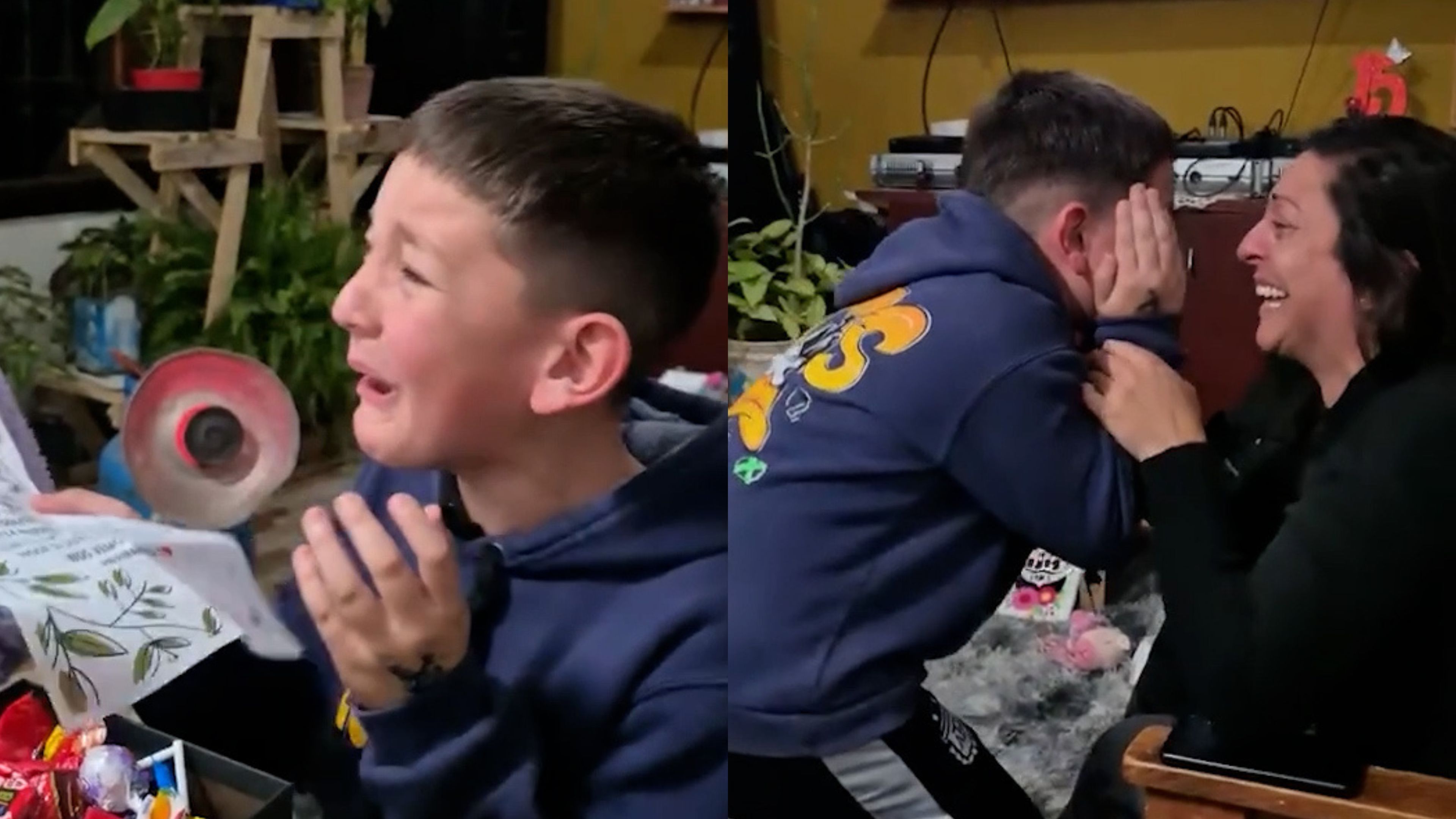 Emotionaler Moment, als der Sohn erfährt, dass er einen kleinen Bruder bekommen wird