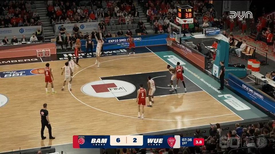 Spiel Highlights zu BMA365 Bamberg Baskets – Fitness First Würzburg Baskets