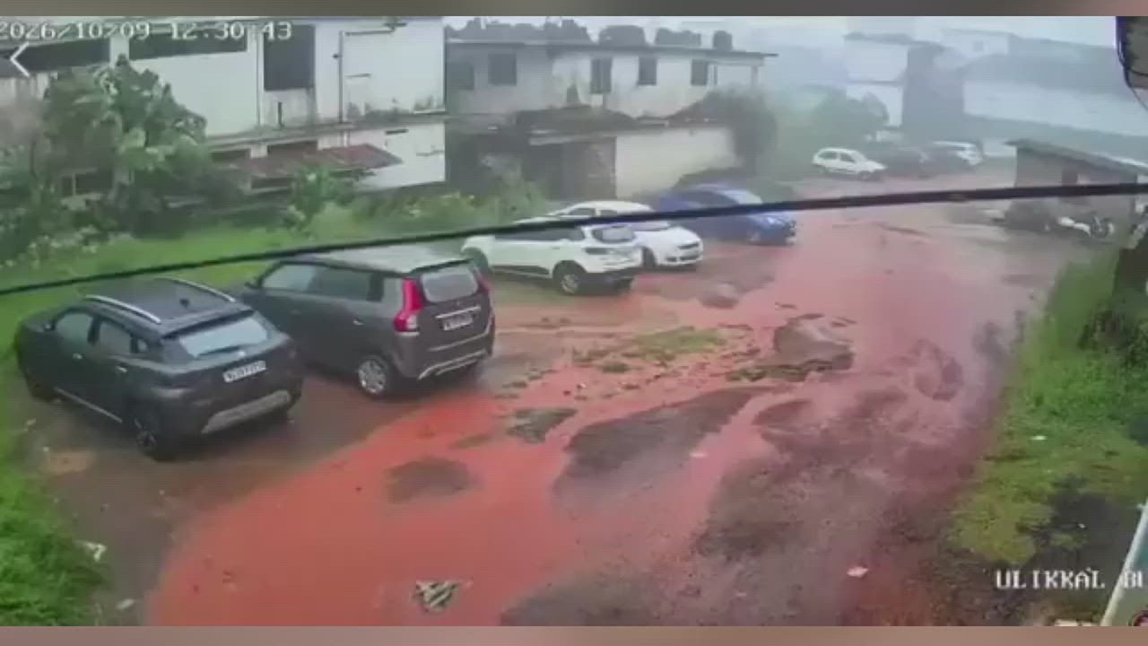Video: Indien: Starker Wind reißt Schuldach in Kannur ab und beschädigt drei Autos