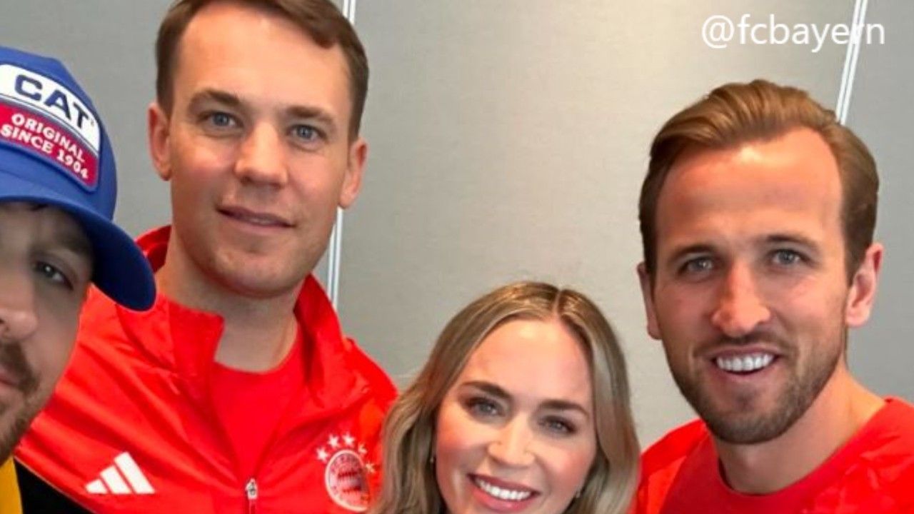 FCB meets Hollywood: Neuer und Kane posieren mit Ryan Gosling und Emily Blunt