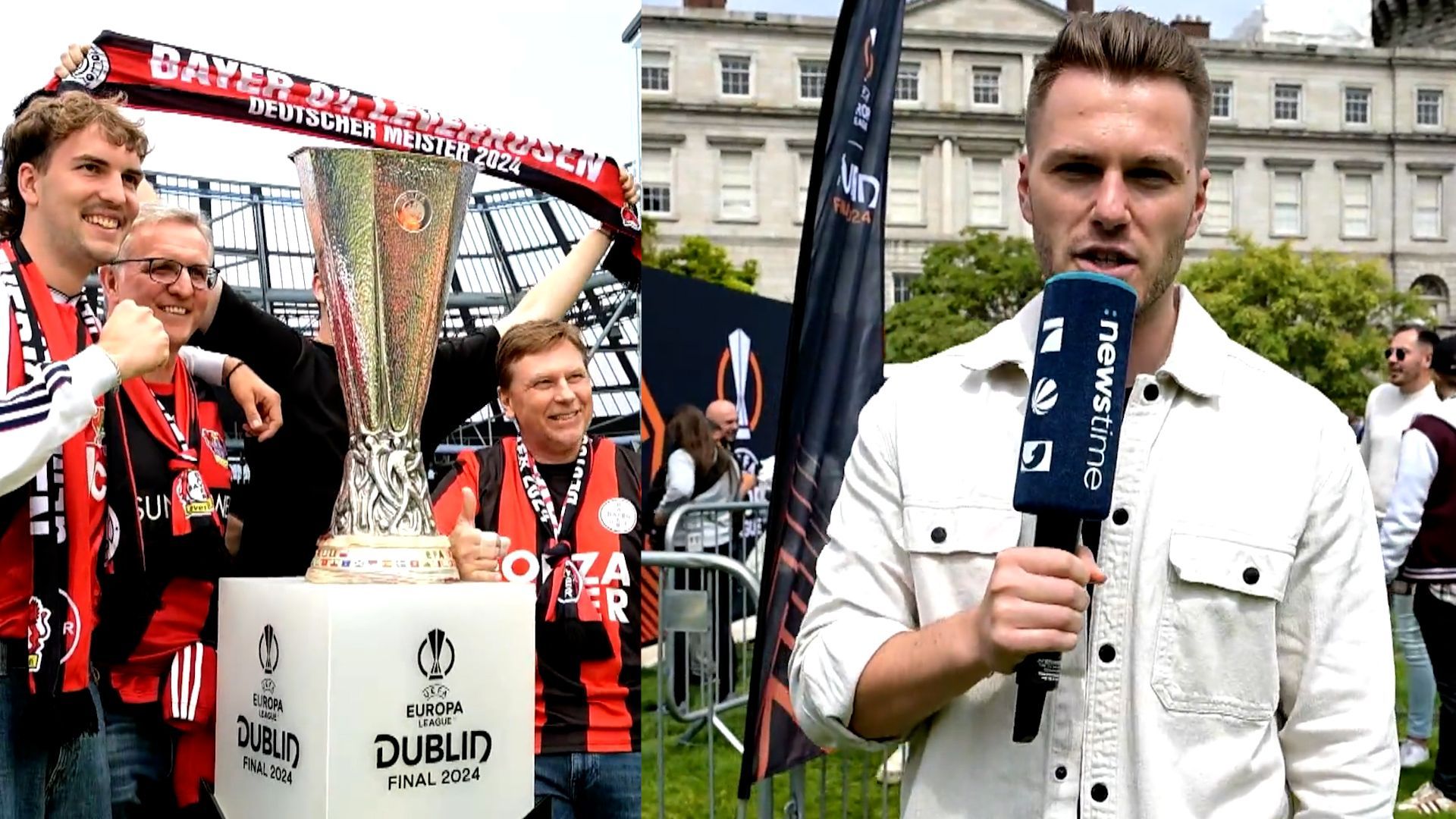 Leverkusen will die Europa League: Gute Stimmung auf dem Fan Festival in Dublin