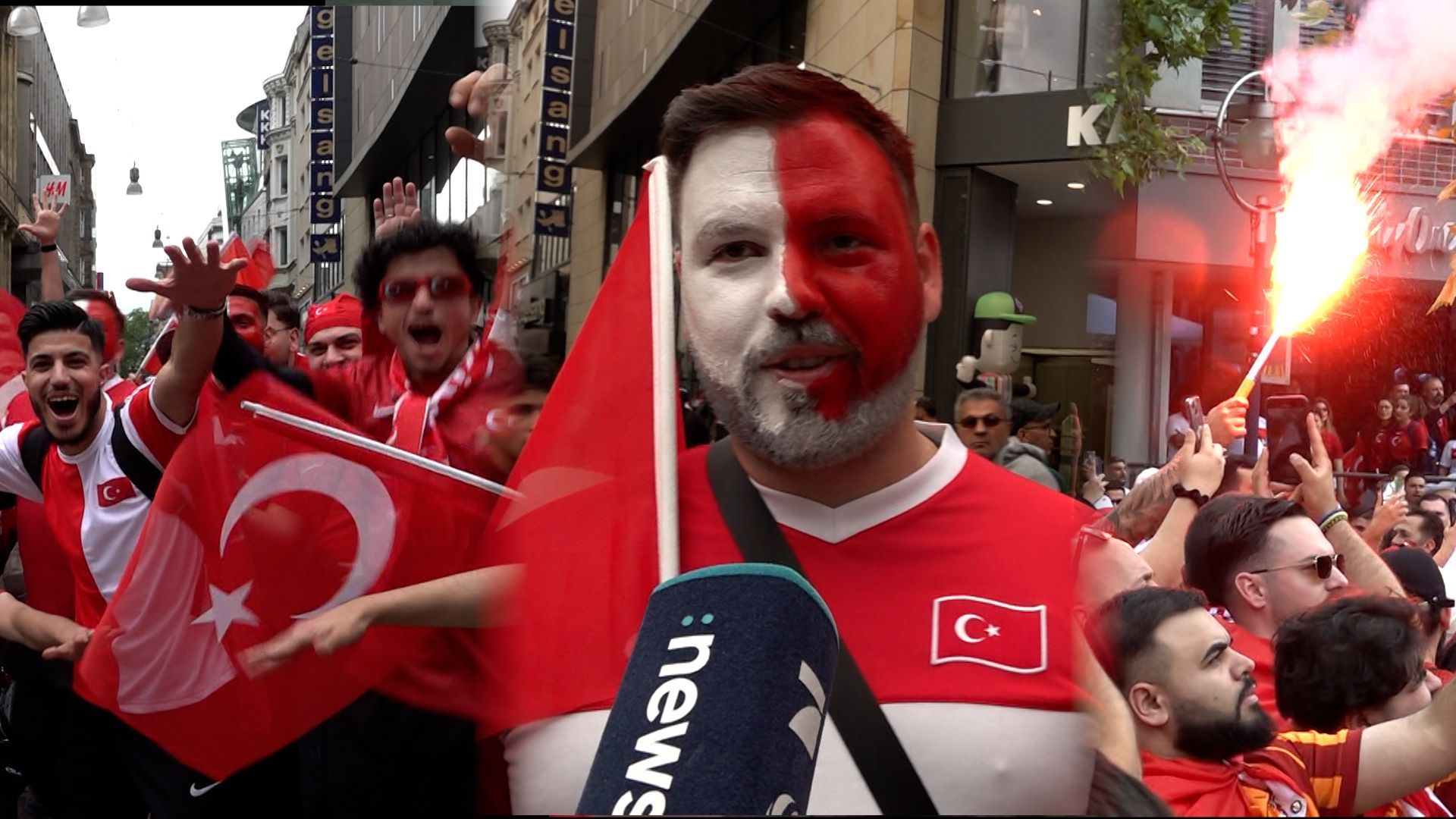 Pyro, Party, Euphorie: Türkische Fans feiern in Dortmund vor EM-Spiel