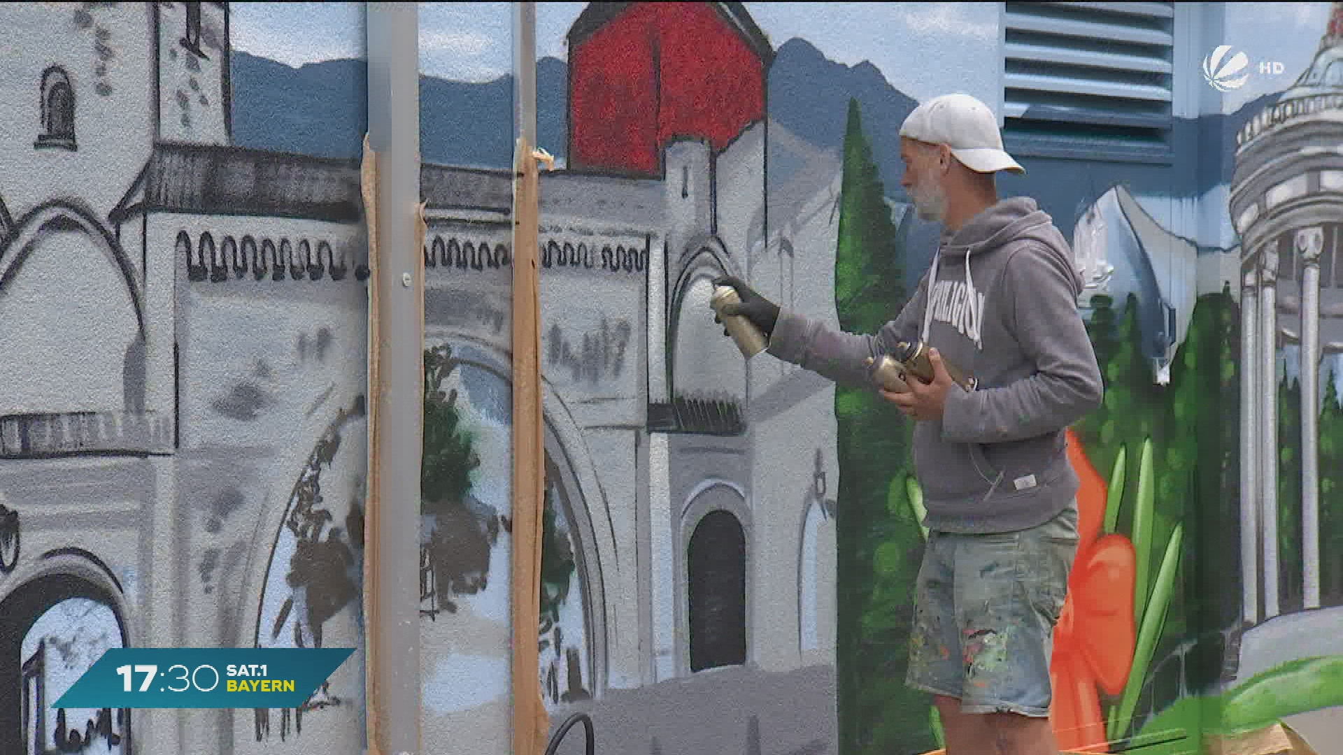 Video: Graffiti mit Genehmigung: Künstler macht Münchens Osten zur Leinwand