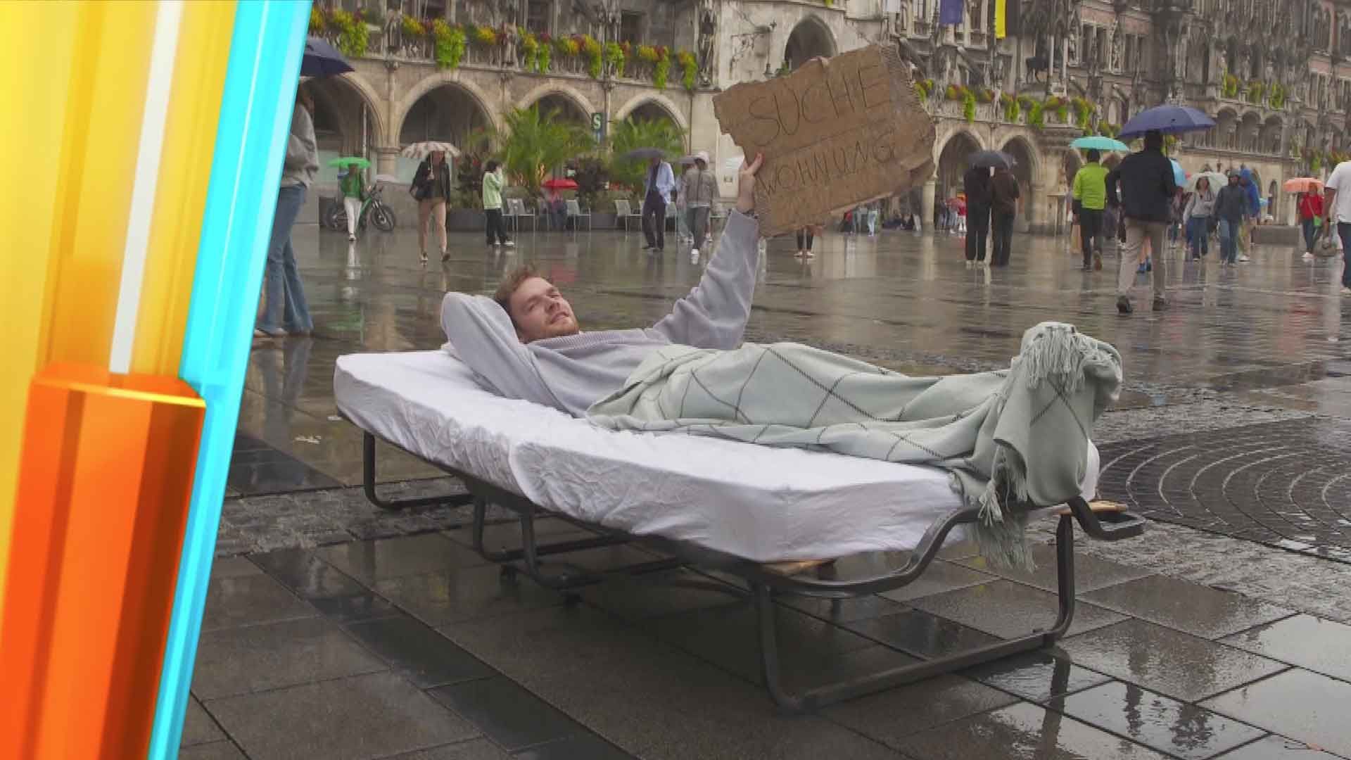 Recherche d'appartement extrême à Munich : Prendre le lit dans la rue