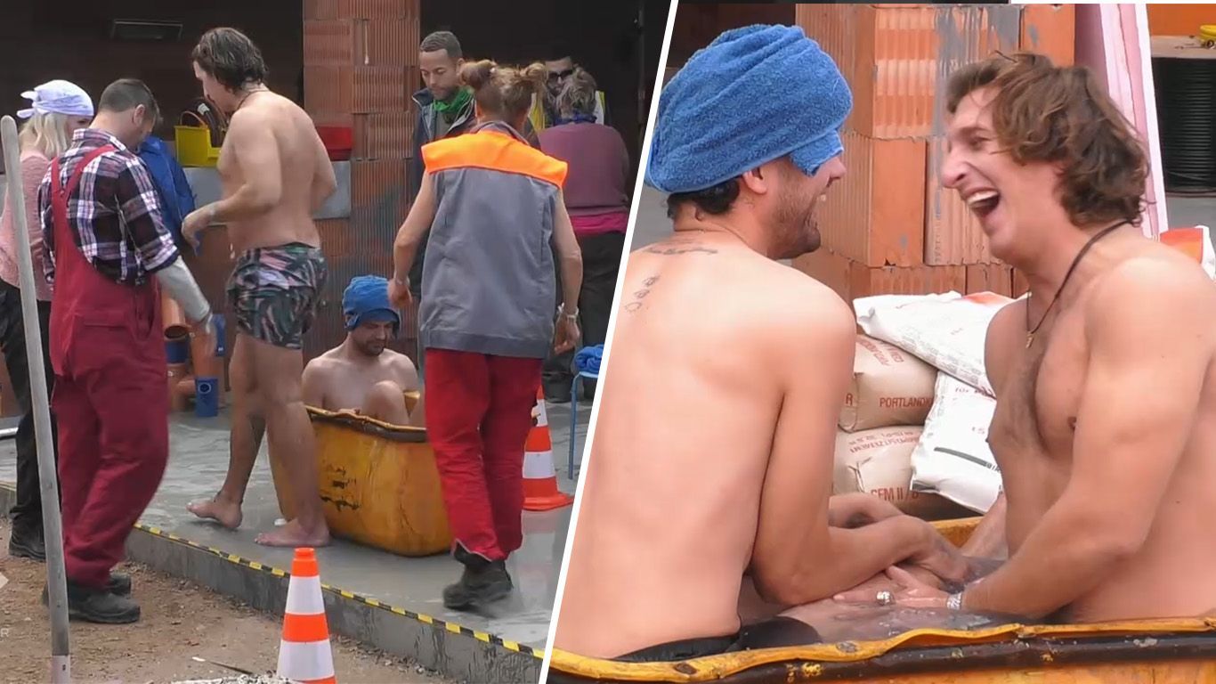Der Rohbau wird zum Wellnessbereich – Erik und Jimi ganz nah