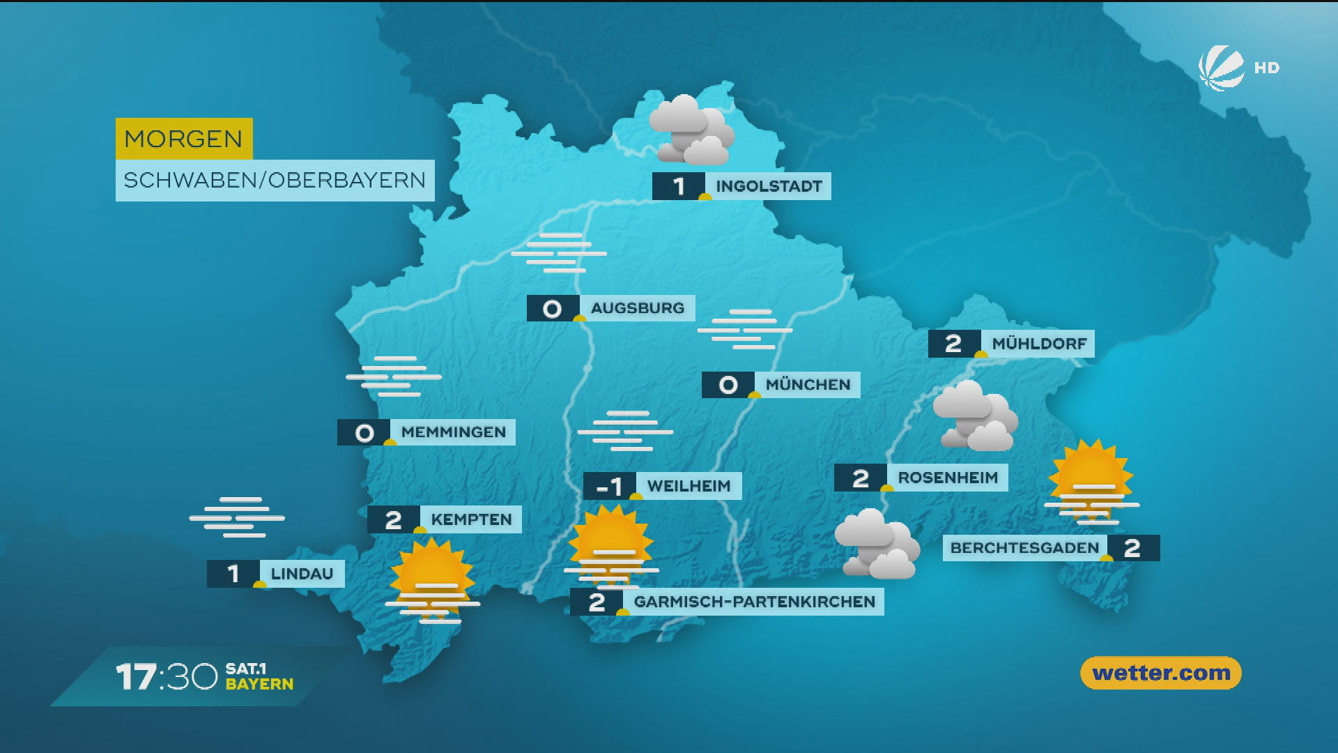 The Bavarian Weather on 02.12.2025: Snow in the Mountains