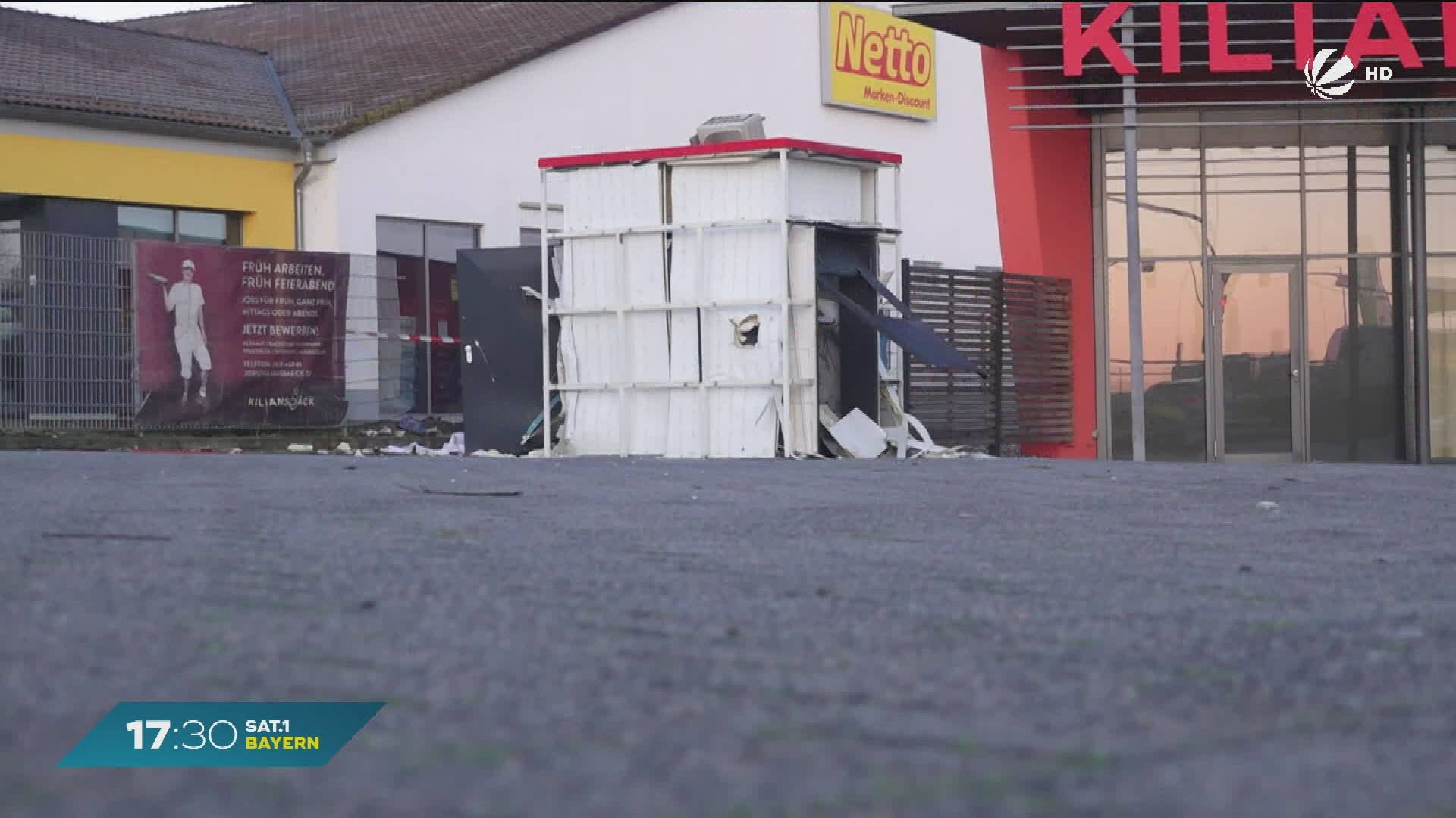 Video: Geldautomaten bei Würzburg gesprengt: Unbekannte flüchten