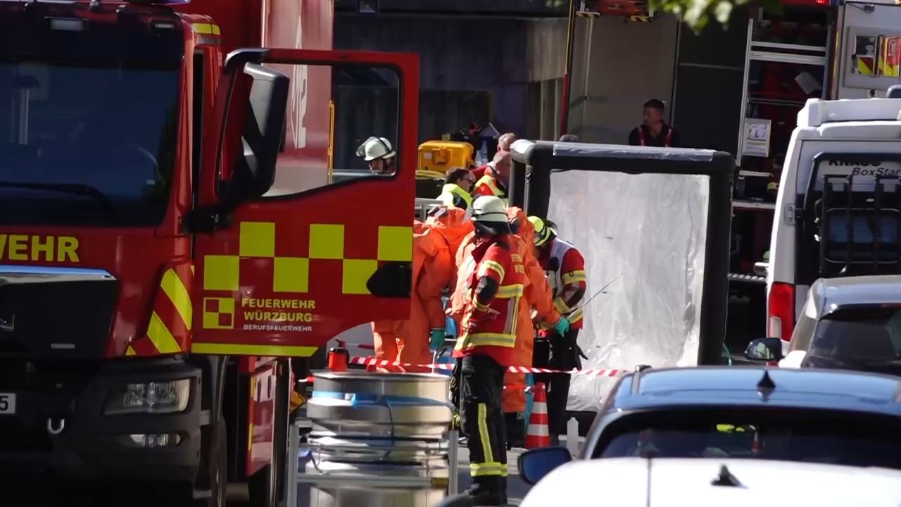 Video: Gasunfall an Würzburger Berufsschule: Zehn Menschen verletzt