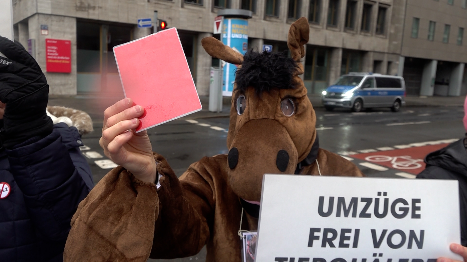 Video: PETA demonstriert gegen Pferdeumzüge