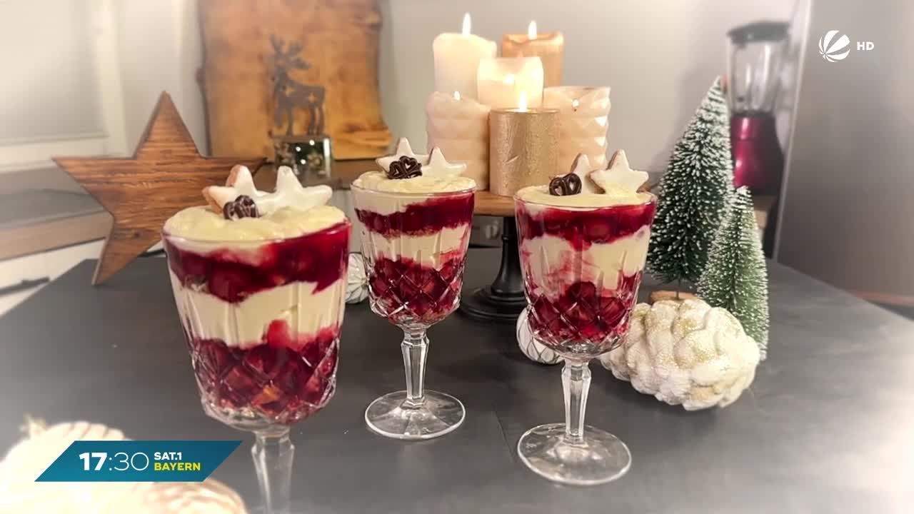 Weihnachts-Rezepte vom Back-Profi: Zimtstern-Dessert mit Kirschen